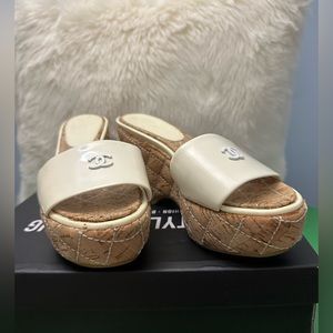 Chanel size 36 wedges sandals